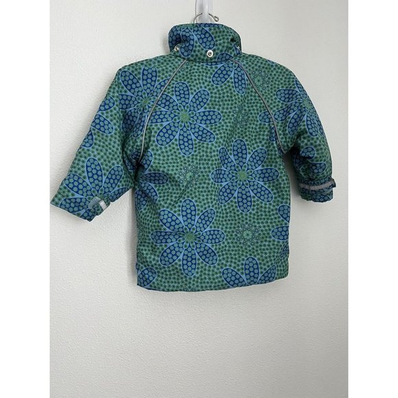 Hanna Andersson Jacket/Coat Blue Floral No Hood Quited Interior size 3 US 90 - Picture 3 of 9